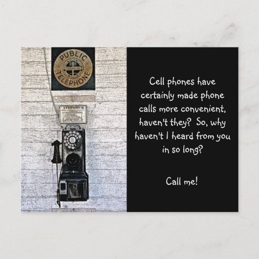 "BEL ME" OUDE STIJL BETAALTELEFOON (FOTO) BRIEFKAART (Voorkant)
