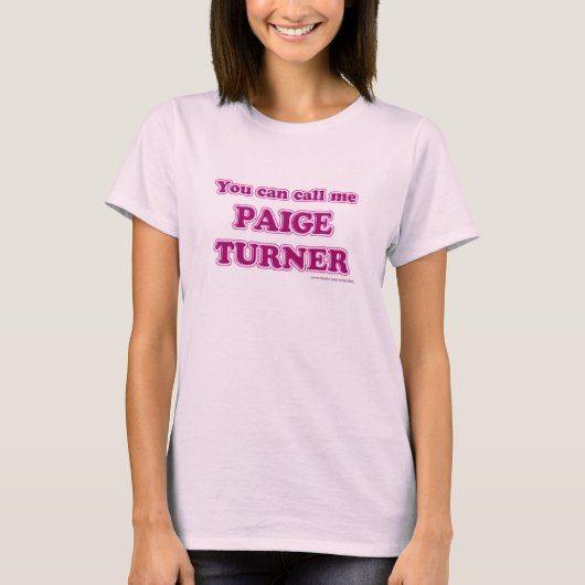 Bel me Paige Turner Funny Author Slogan T-shirt (Voorkant)