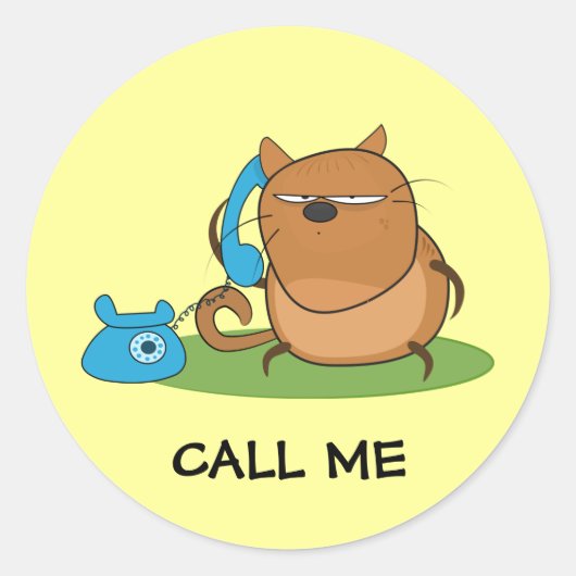 Bel Me Ronde Sticker (Voorkant)
