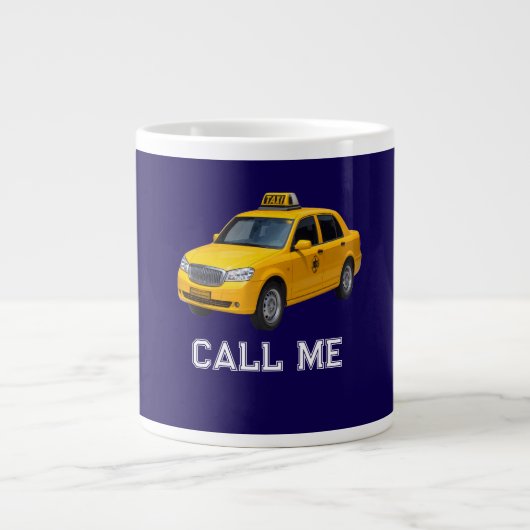 Bel Me Taxi grappig Grote Koffiekop (Voorkant)