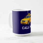 Bel Me Taxi grappig Koffiemok (Voorkant links)
