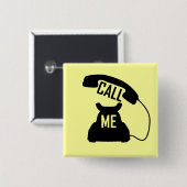 Bel me  telefoonpinback-knop vierkante button 5,1 cm (Voorkant /achterkant)