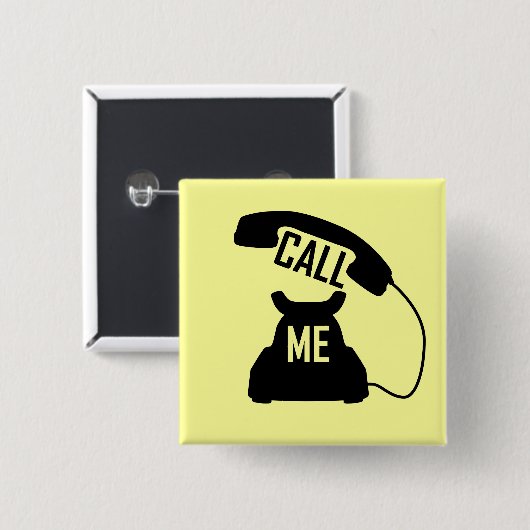 Bel me  telefoonpinback-knop vierkante button 5,1 cm (Voorkant /achterkant)