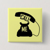 Bel me  telefoonpinback-knop vierkante button 5,1 cm (Voorkant)