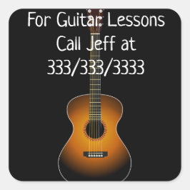Bel me voor Guitar Lessons Promociers Vierkante Sticker