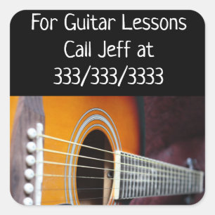 Bel me voor Guitar Lessons Promociers Vierkante Sticker