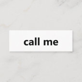 Bel me Wit en Zwart Jouw naam Telefoonnummer Mini Visitekaartje (Voorkant)