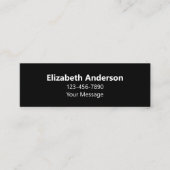 Bel me Zwart & Wit Naam Bericht Telefoonnummer Mini Visitekaartje (Voorkant)