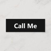Bel me Zwart & Wit Naam Bericht Telefoonnummer Mini Visitekaartje (Achterkant)