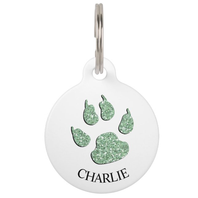 Bel mijn moeder - Green Alert Dog Label Message Huisdierpenning (Voorkant)