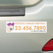 Bel mijn vader - Sms'en naar Safedriving LifeSaver Bumpersticker (Op auto)