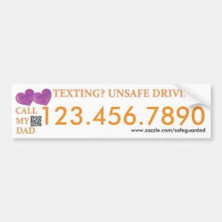 Bel mijn vader - Sms'en naar Safedriving LifeSaver Bumpersticker