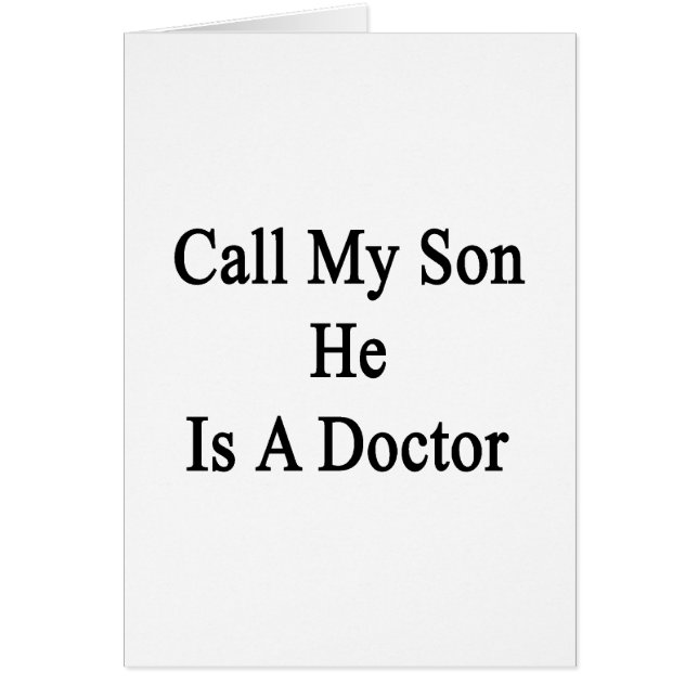 Bel mijn zoon Hij is dokter (Voorkant)
