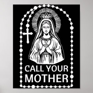 Bel Moeder Katholieke Humor Maagd Maria Geloof Kun Poster