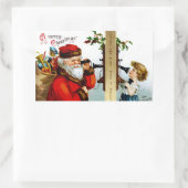 Bel naar de Kerstman Rechthoekige Sticker (Tas)