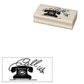 "Bel ons" Retro Telefoon Rubber Art Stamp Rubberstempel (Gestempeld)