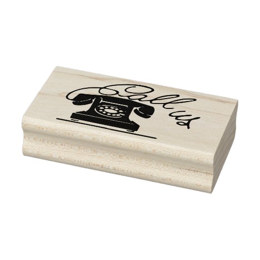 "Bel ons" Retro Telefoon Rubber Art Stamp Rubberstempel (Stempel)