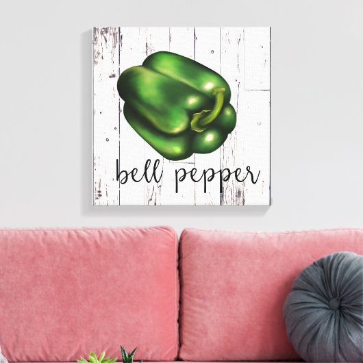 BEL PEPPER Wit Houten Rustieke Boerderij Keuken Canvas Afdruk (Insitu (Woonkamer))