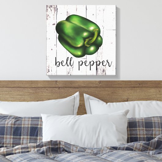 BEL PEPPER Wit Houten Rustieke Boerderij Keuken Canvas Afdruk (Insitu (Slaapkamer))