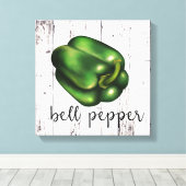 BEL PEPPER Wit Houten Rustieke Boerderij Keuken Canvas Afdruk (Insitu (Houten vloer))