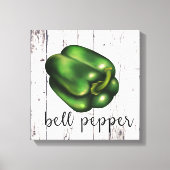 BEL PEPPER Wit Houten Rustieke Boerderij Keuken Canvas Afdruk (Voorkant)
