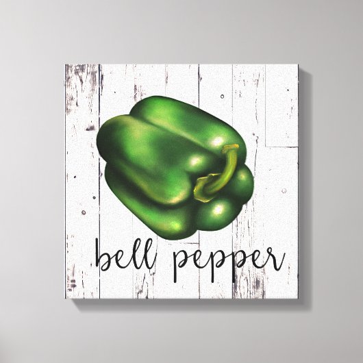 BEL PEPPER Wit Houten Rustieke Boerderij Keuken Canvas Afdruk (Voorkant)