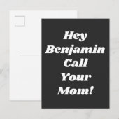 Bel uw mam Quote Funny Gag Gift Personated Briefkaart (Voorkant / Achterkant)