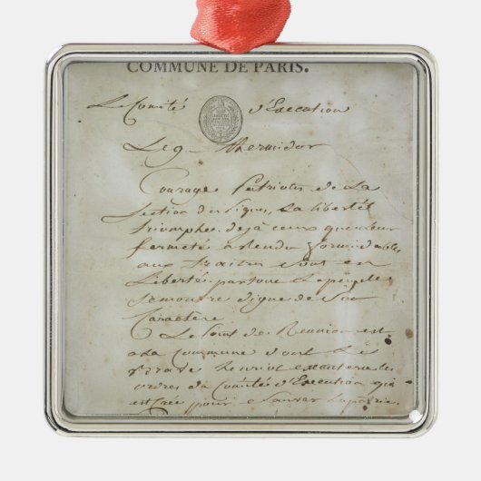 Bel van Maximilien de Robespierre Metalen Ornament (Voorkant)