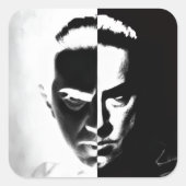 Bela Black & White Vierkante Sticker (Voorkant)