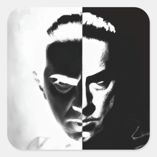 Bela Black & White Vierkante Sticker (Voorkant)