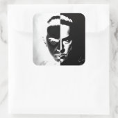 Bela Black & White Vierkante Sticker (Tas)