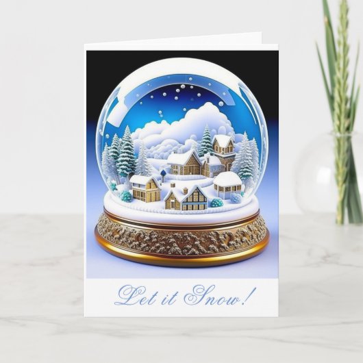 Bela Brown Christmas Snow Wereldbol Kaart (Voorkant)
