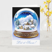 Bela Brown Christmas Snow Wereldbol Kaart (Gele Bloem)