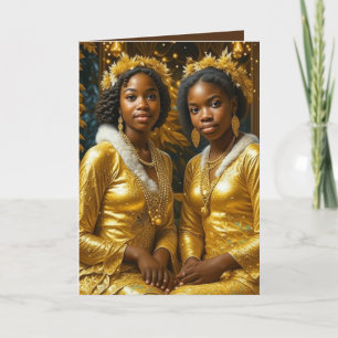 Bela Brown Sisters zijn net sterren Feestdagen Kaart