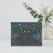 Bela Vampire Cat Gothic Fantasy Art Briefkaart (Staand voorkant)