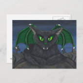 Bela Vampire Cat Gothic Fantasy Art Briefkaart (Voorkant / Achterkant)