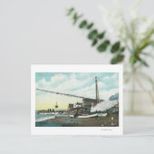 Belading Barge voor SeaNome, AK Briefkaart (Staand voorkant)