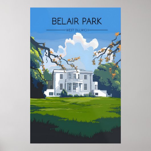 Belair Park West Dulwich Londen Reisposter Poster (Voorkant)