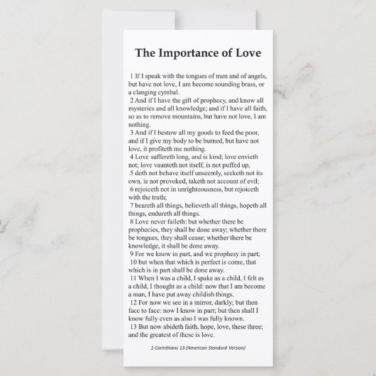 Belang van de Kaart van Love Prayer (Voorkant)