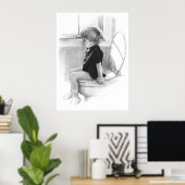 BELANGRIJK BEDRIJF: BOY ON TOILET, PENCIL POSTER (Thuiskantoor)
