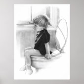 BELANGRIJK BEDRIJF: BOY ON TOILET, PENCIL POSTER (Voorkant)