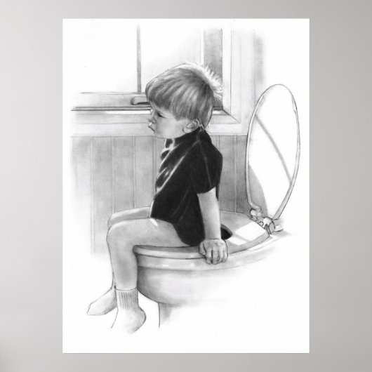 BELANGRIJK BEDRIJF: BOY ON TOILET, PENCIL POSTER (Voorkant)