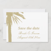 Belangrijk bewaar de datum palm strand trouwkaarte save the date (Voorkant)