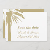 Belangrijk bewaar de datum palm strand trouwkaarte save the date (Voorkant / Achterkant)