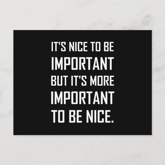 Belangrijk om het citaat van Nice te zijn Briefkaart (Voorkant)