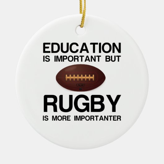 BELANGRIJK ONDERWIJS VOOR HET BELANG VAN RUGBY KERAMISCH ORNAMENT (Voorkant)