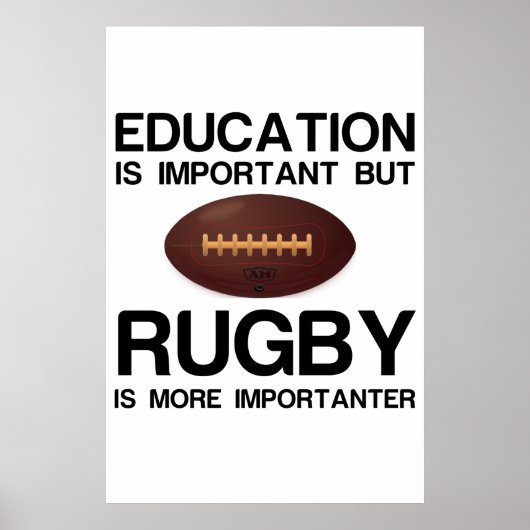 BELANGRIJK ONDERWIJS VOOR HET BELANG VAN RUGBY POSTER (Voorkant)