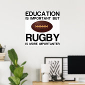 BELANGRIJK ONDERWIJS VOOR HET BELANG VAN RUGBY POSTER (Thuiskantoor)