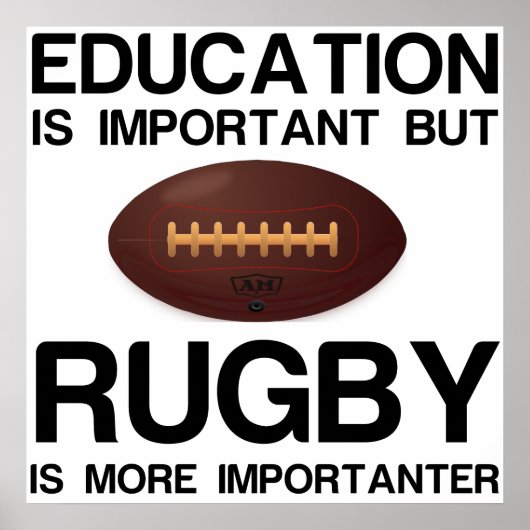 BELANGRIJK ONDERWIJS VOOR HET BELANG VAN RUGBY POSTER (Voorkant)