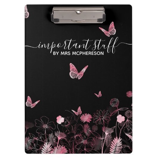Belangrijk spul Vloeiend veld met vlinders Klembord (Voorkant)